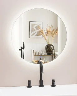 Lustro łazienkowe LED CALLAC 60 cm 60 cm Srebrny