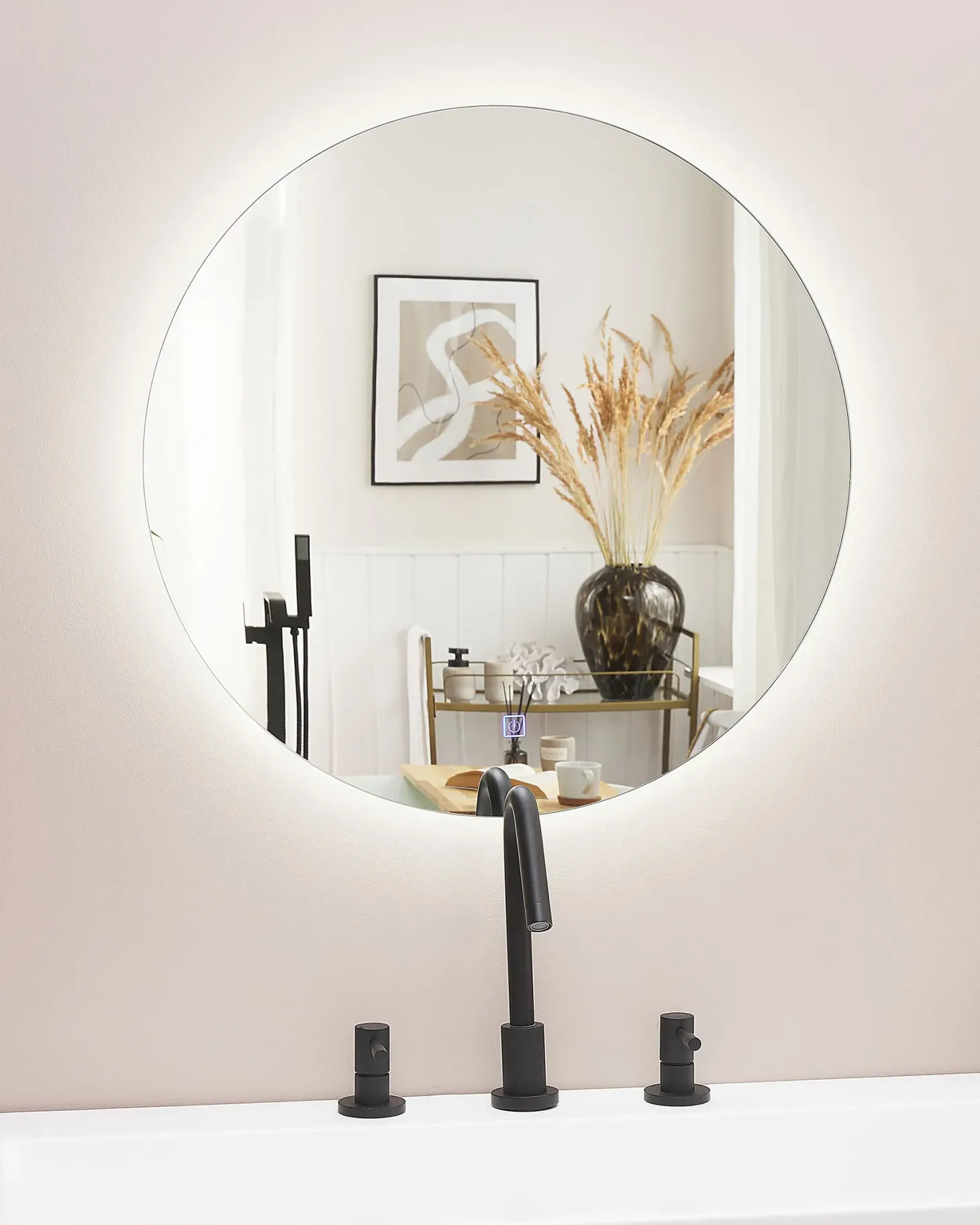 Lustro łazienkowe LED CALLAC 60 cm 60 cm Srebrny