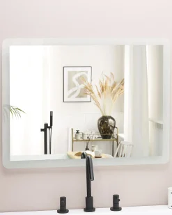 Lustro łazienkowe LED CORROY 80 cm 60 cm Srebrny