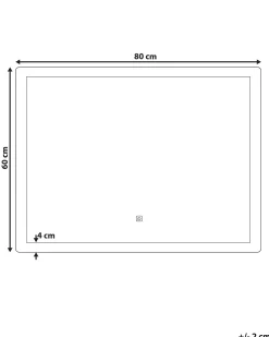 Lustro łazienkowe LED CORROY 80 cm 60 cm Srebrny