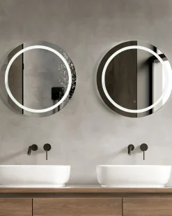 Lustro łazienkowe LED COURSEULLES 79 cm 79 cm Srebrny