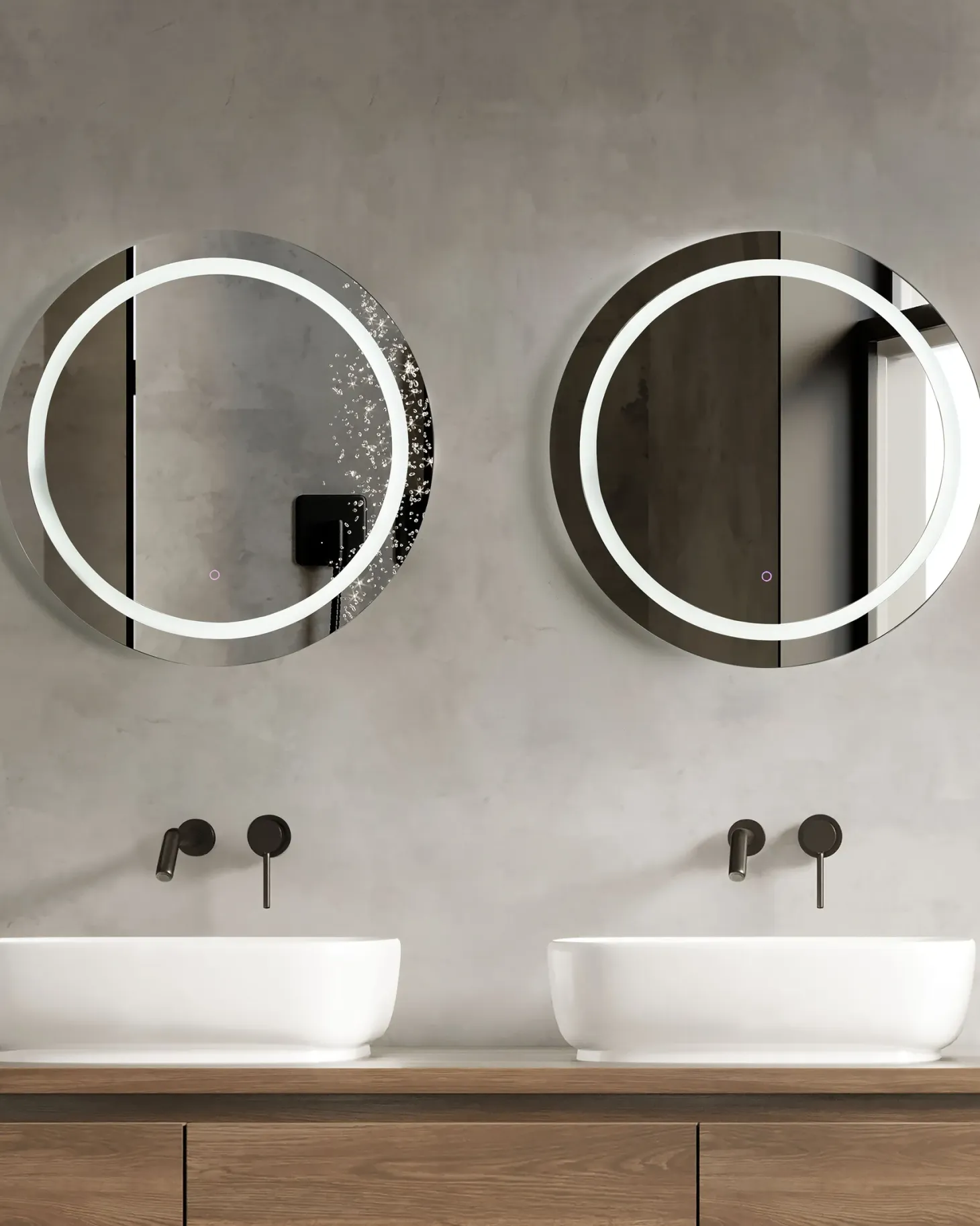 Lustro łazienkowe LED COURSEULLES 79 cm 79 cm Srebrny