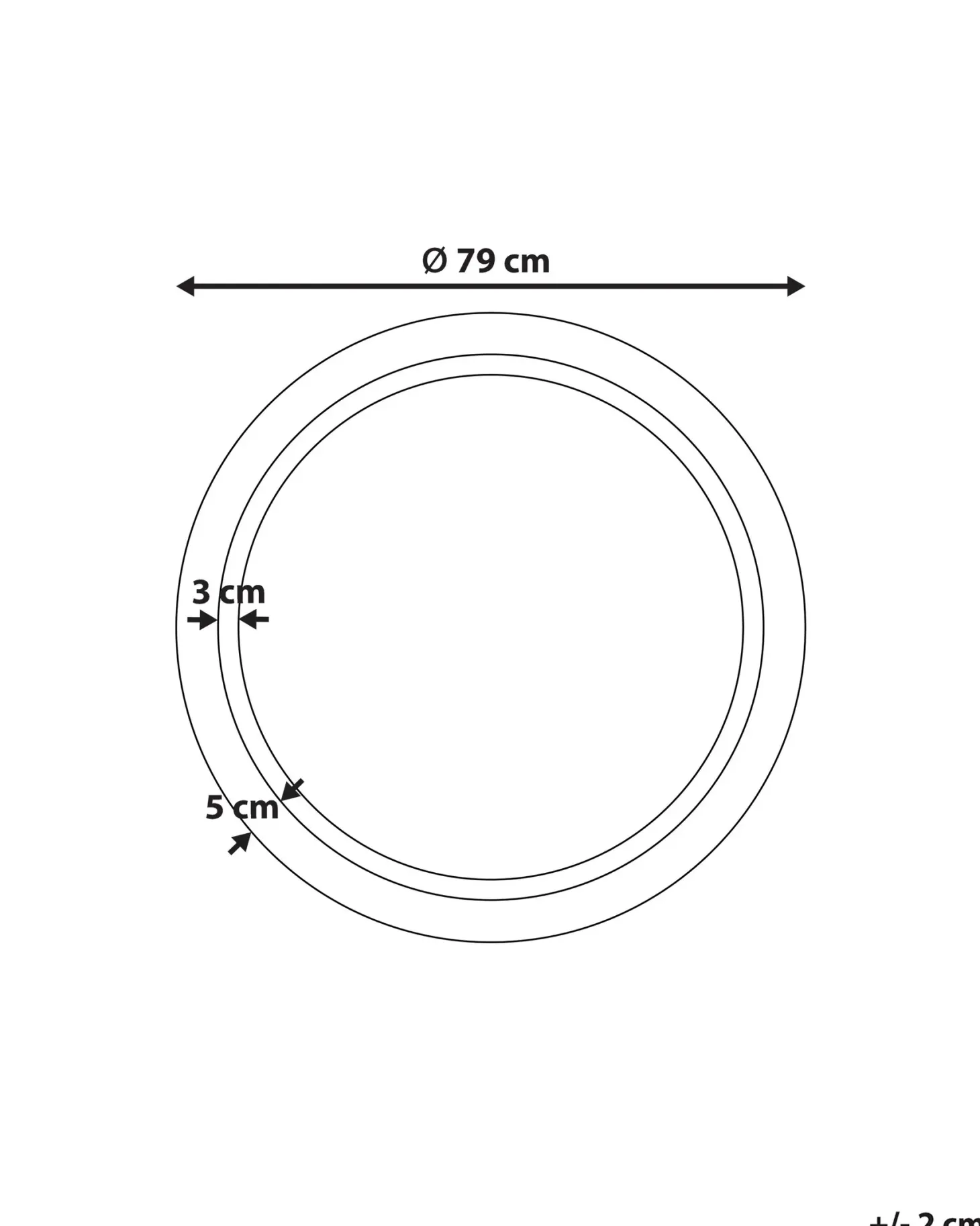 Lustro łazienkowe LED COURSEULLES 79 cm 79 cm Srebrny