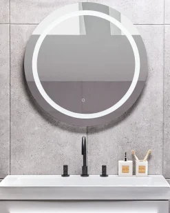 Lustro łazienkowe LED COURSEULLES 79 cm 79 cm Srebrny