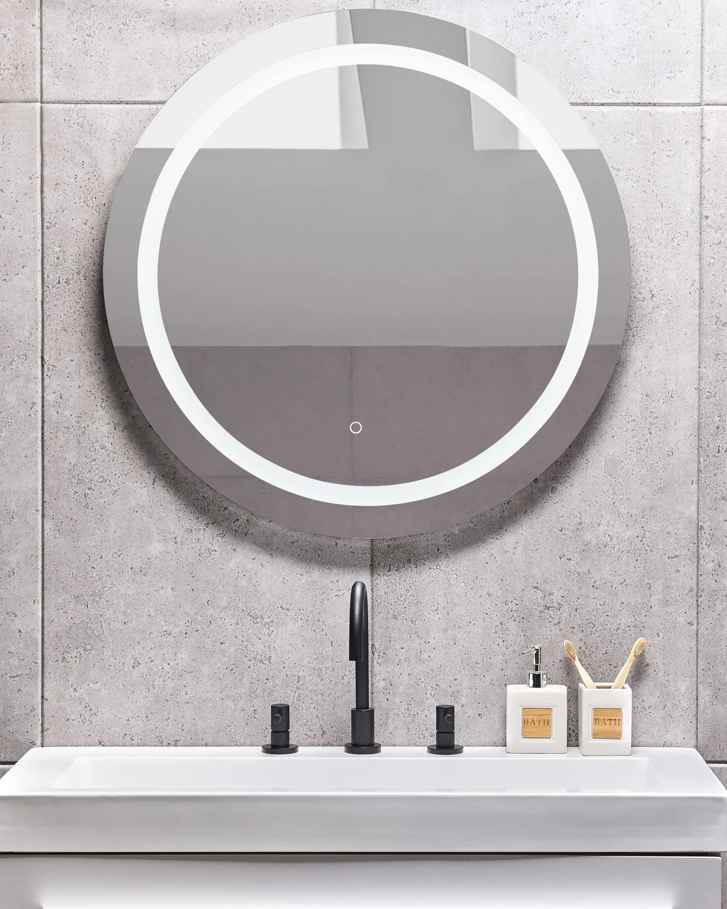Lustro łazienkowe LED COURSEULLES 79 cm 79 cm Srebrny