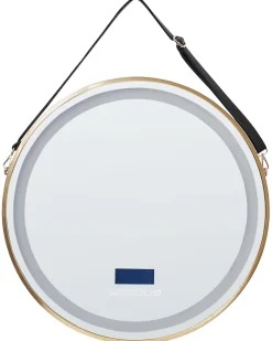 Lustro łazienkowe LED DAROIS 60 cm 60 cm Wbudowany głośnik Bluetooth Złoty