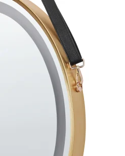 Lustro łazienkowe LED DAROIS 60 cm 60 cm Wbudowany głośnik Bluetooth Złoty