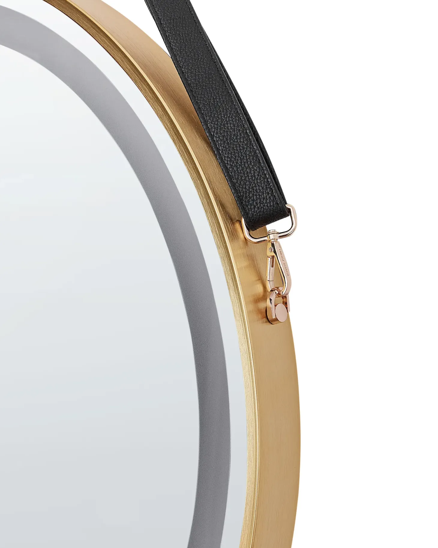Lustro łazienkowe LED DAROIS 60 cm 60 cm Wbudowany głośnik Bluetooth Złoty