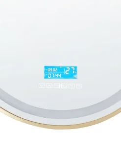 Lustro łazienkowe LED DAROIS 60 cm 60 cm Wbudowany głośnik Bluetooth Złoty
