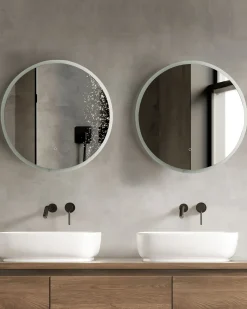 Lustro łazienkowe LED DEAUVILLE 79 cm 79 cm Srebrny