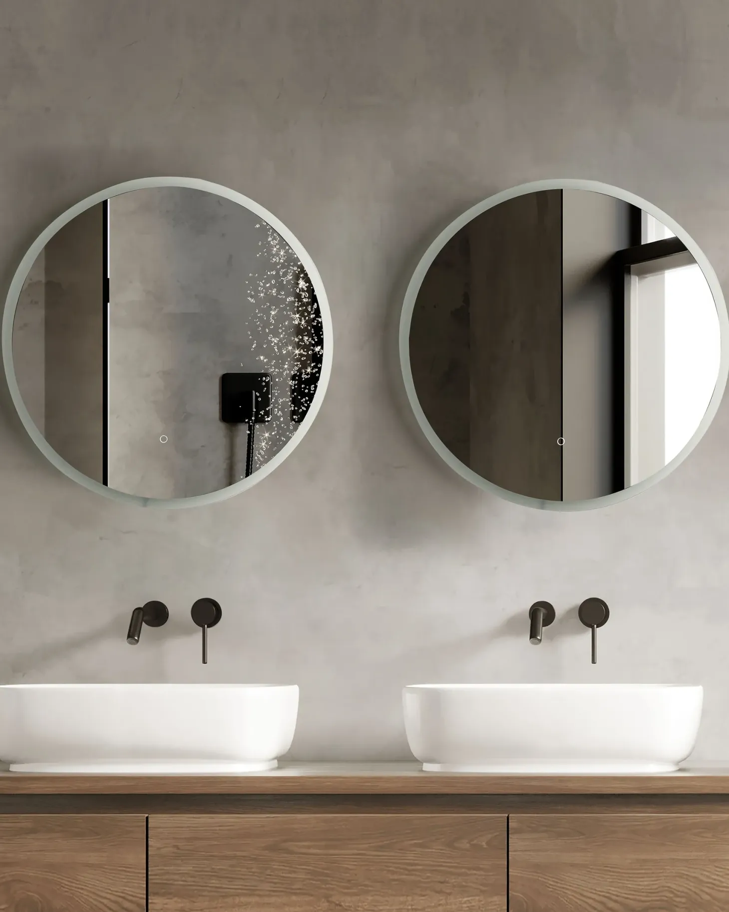 Lustro łazienkowe LED DEAUVILLE 79 cm 79 cm Srebrny