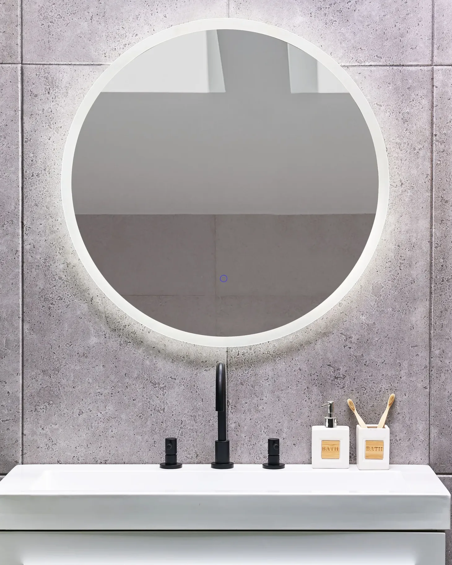 Lustro łazienkowe LED DEAUVILLE 79 cm 79 cm Srebrny