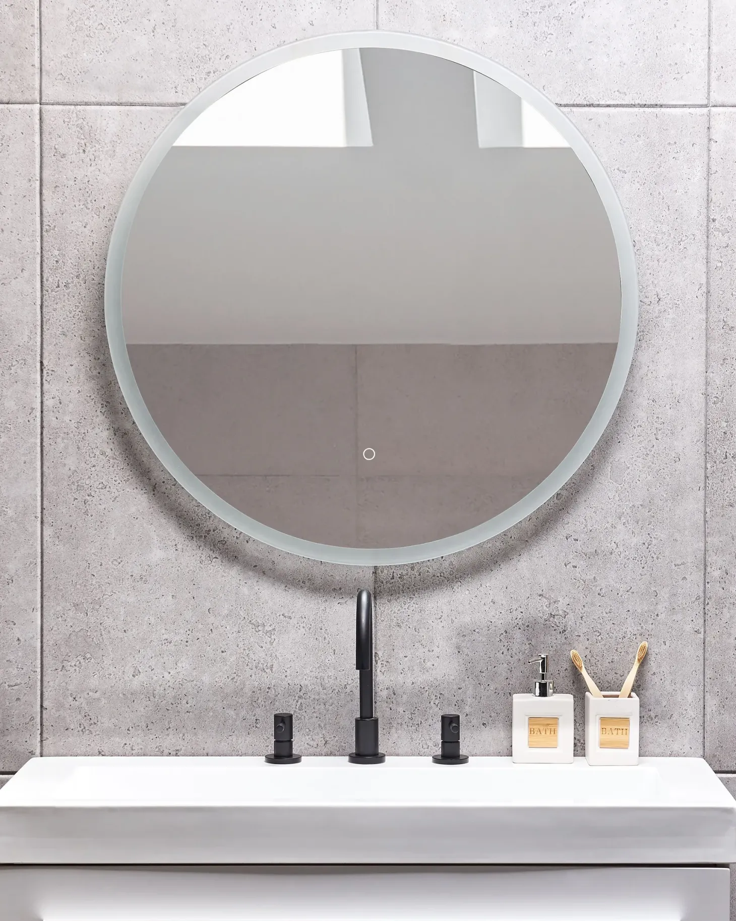 Lustro łazienkowe LED DEAUVILLE 79 cm 79 cm Srebrny