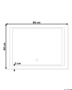 Lustro łazienkowe LED EYRE 80 cm 60 cm Srebrny