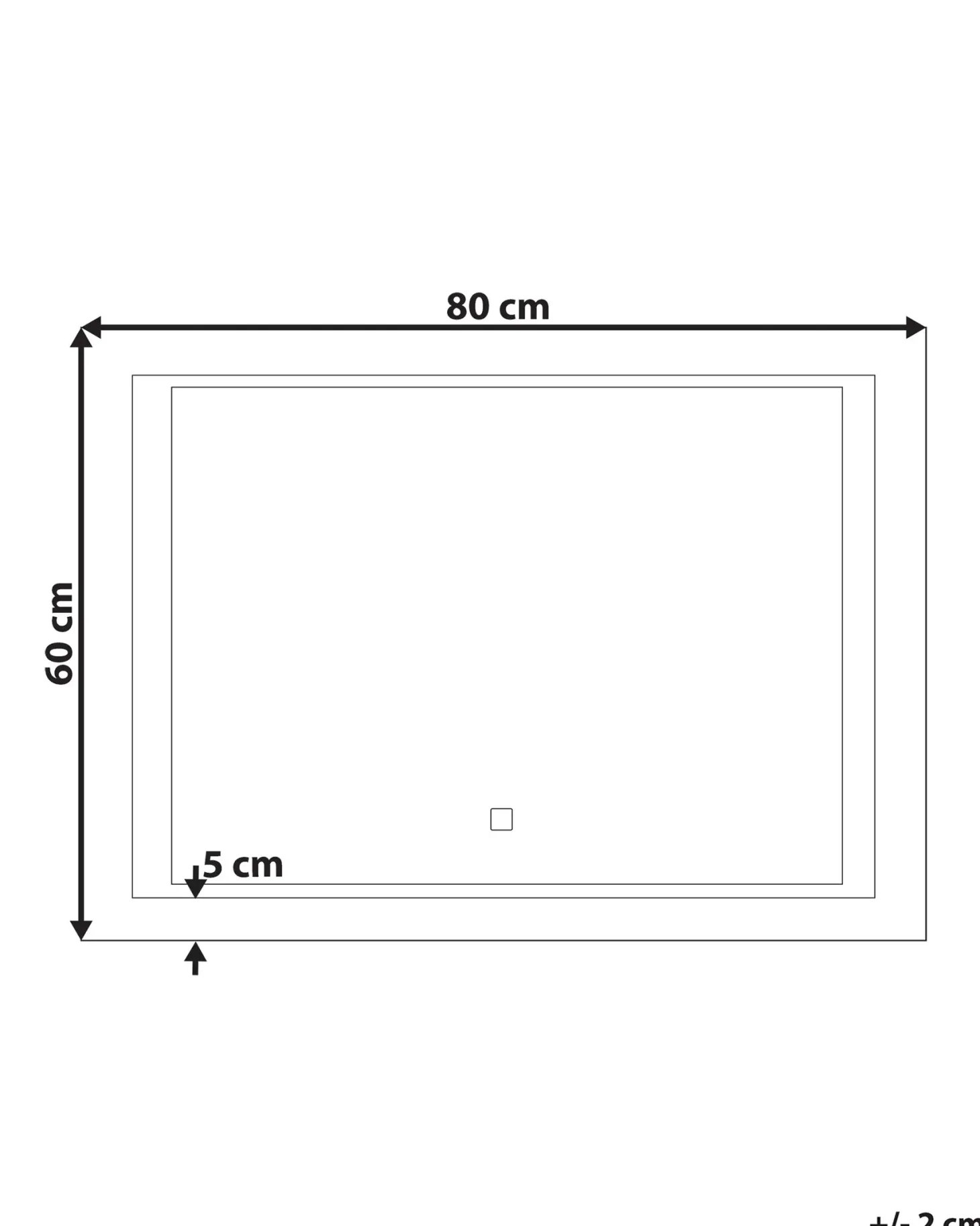 Lustro łazienkowe LED EYRE 80 cm 60 cm Srebrny