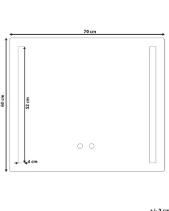 Lustro łazienkowe LED LIRAC 70 cm 60 cm Srebrny