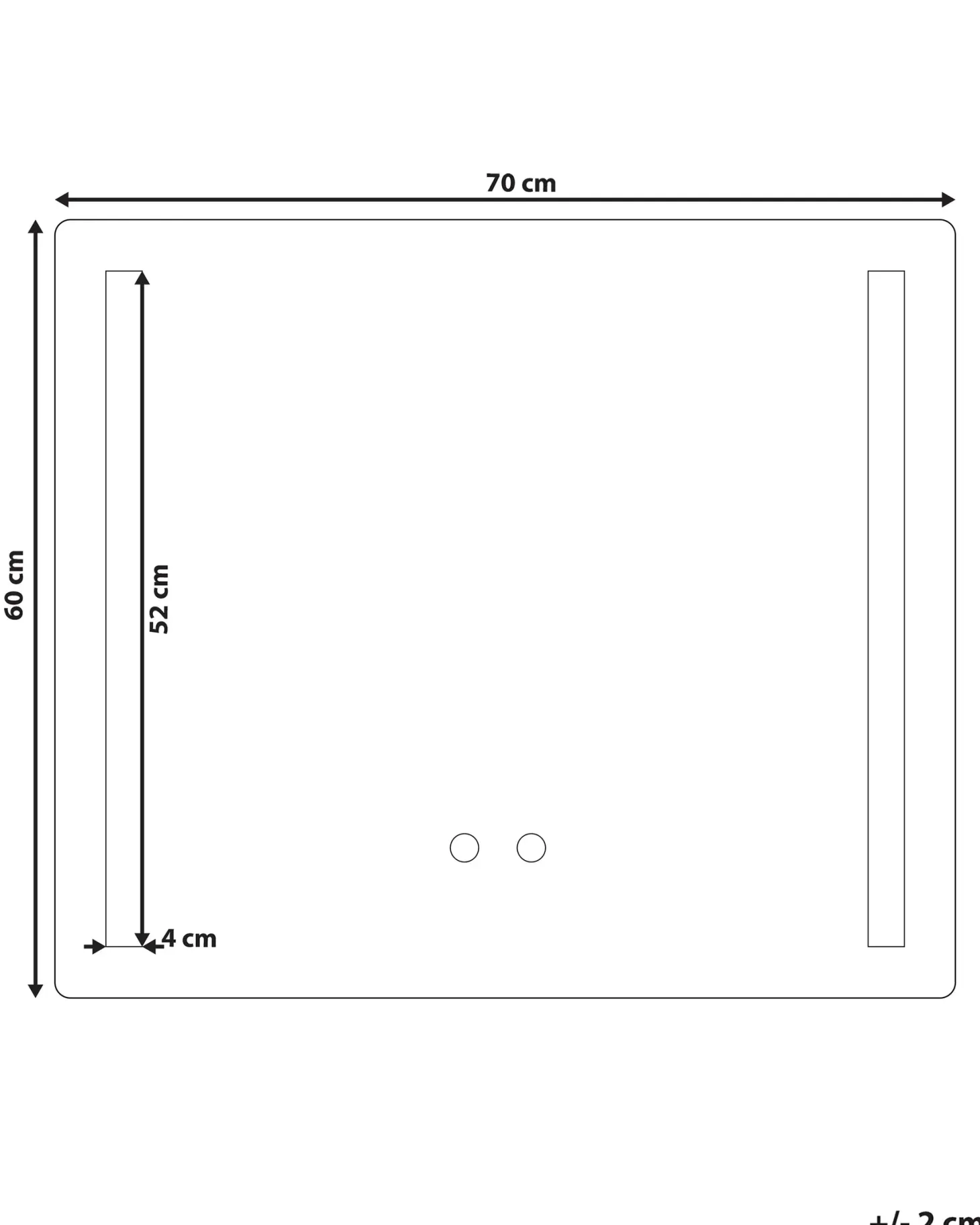 Lustro łazienkowe LED LIRAC 70 cm 60 cm Srebrny