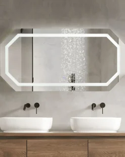 Lustro łazienkowe LED LOCMARIAQUER 120 cm 60 cm Srebrny