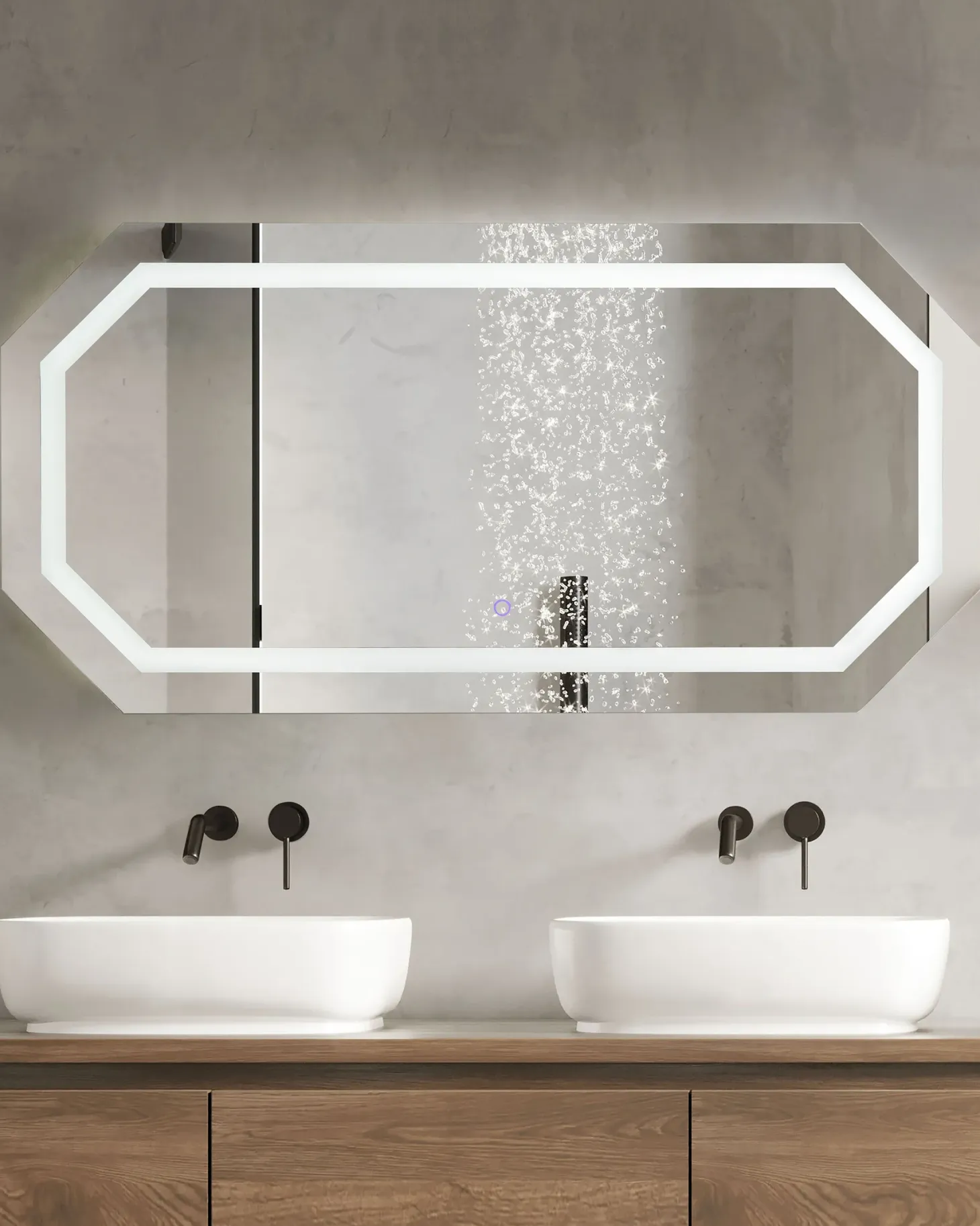Lustro łazienkowe LED LOCMARIAQUER 120 cm 60 cm Srebrny
