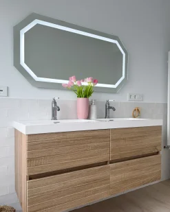 Lustro łazienkowe LED LOCMARIAQUER 120 cm 60 cm Srebrny