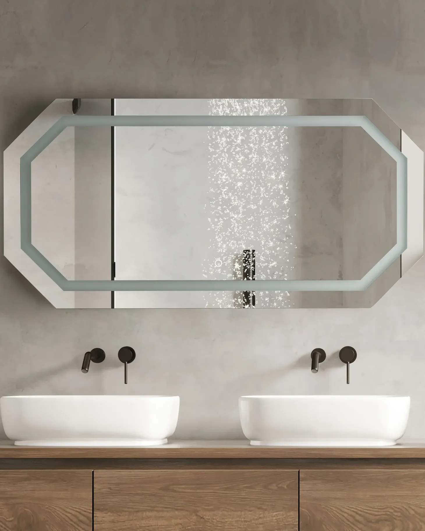 Lustro łazienkowe LED LOCMARIAQUER 120 cm 60 cm Srebrny