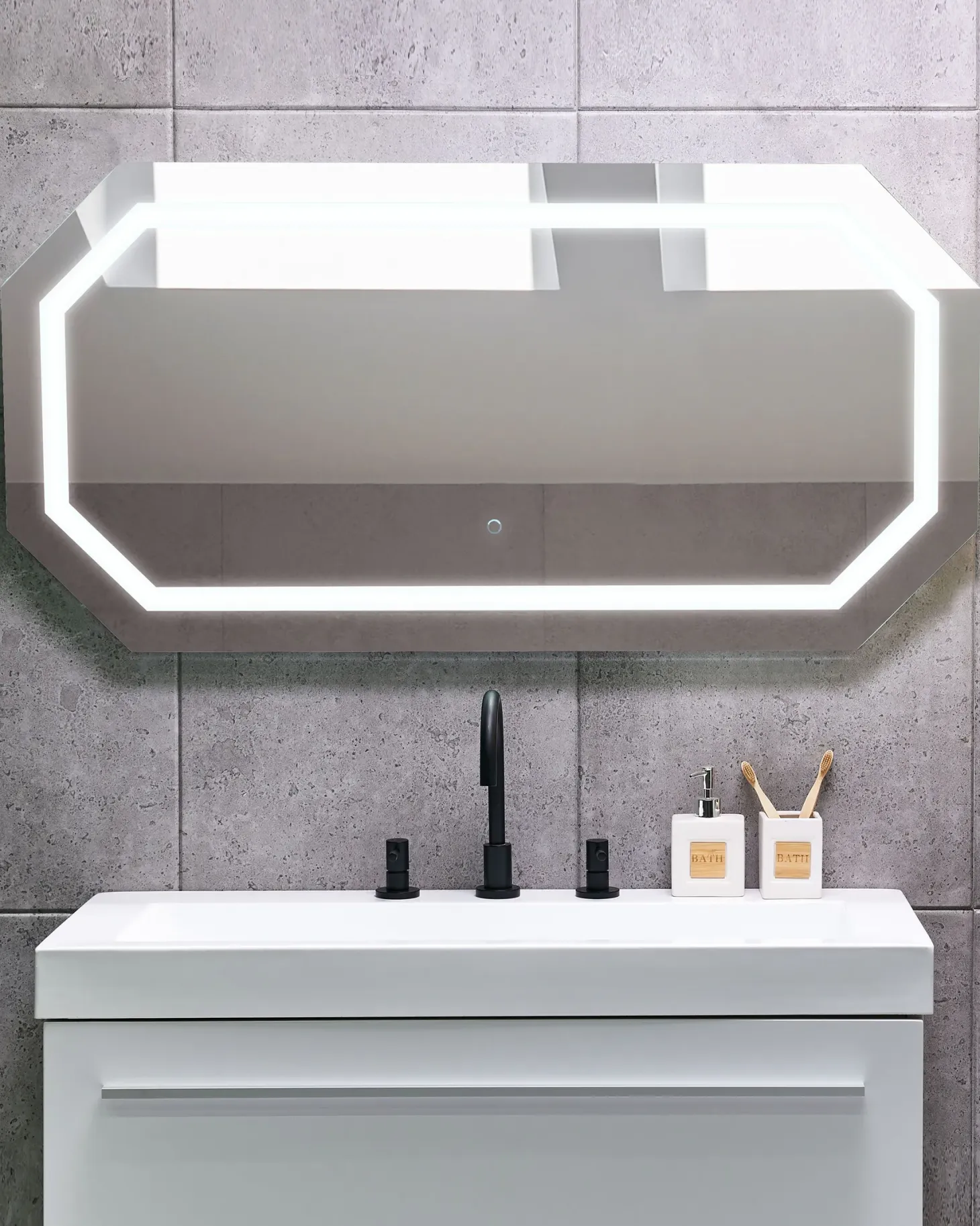Lustro łazienkowe LED LOCMARIAQUER 120 cm 60 cm Srebrny