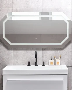 Lustro łazienkowe LED LOCMARIAQUER 120 cm 60 cm Srebrny