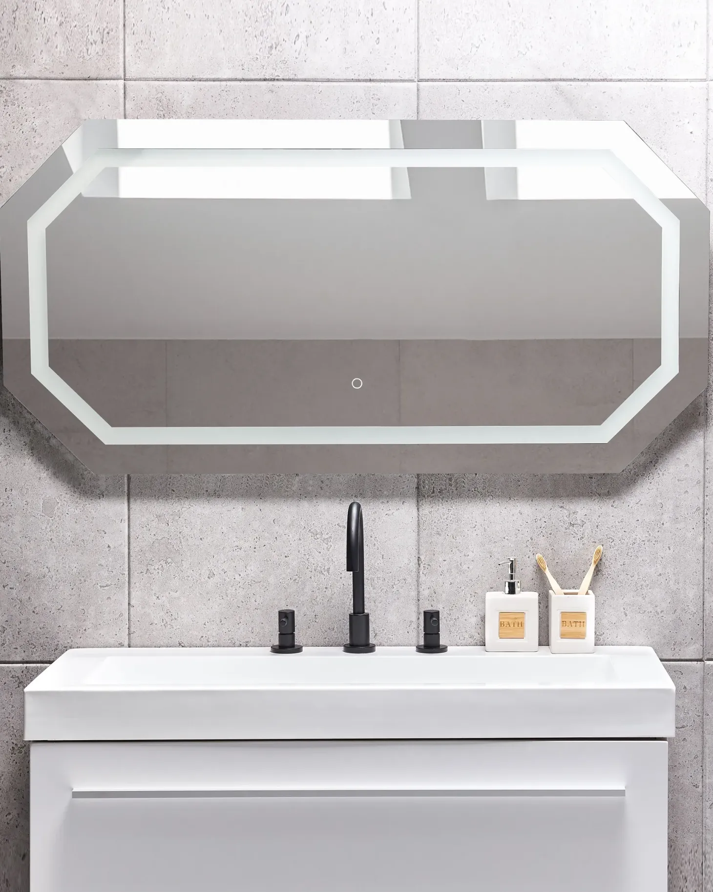 Lustro łazienkowe LED LOCMARIAQUER 120 cm 60 cm Srebrny