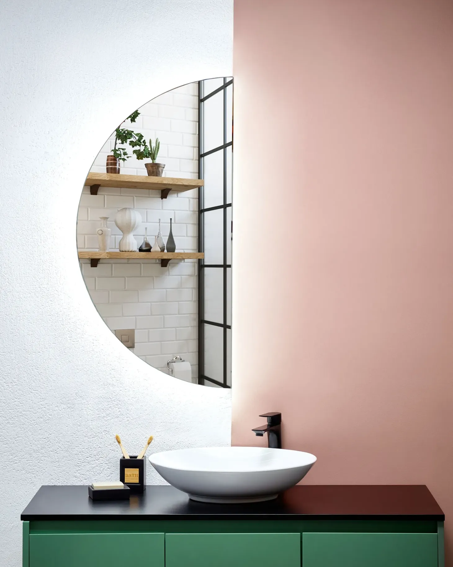 Lustro łazienkowe LED LOUE 50 cm 100 cm Srebrny
