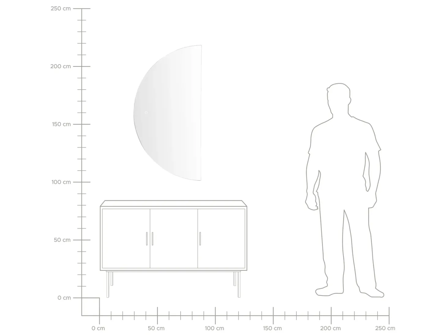 Lustro łazienkowe LED LOUE 60 cm 120 cm Srebrny
