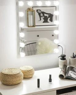 Lustro łazienkowe LED LUCENAY 40 cm 50 cm Srebrny