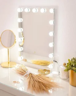 Lustro łazienkowe LED LUCENAY 40 cm 50 cm Srebrny