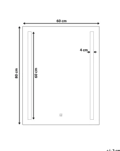Lustro łazienkowe LED MARTINET 60 cm 80 cm Srebrny