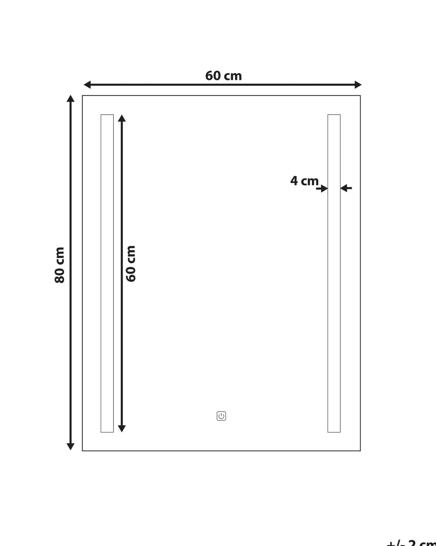 Lustro łazienkowe LED MARTINET 60 cm 80 cm Srebrny