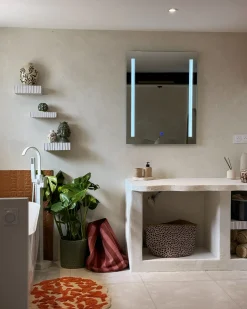 Lustro łazienkowe LED MARTINET 70 cm 90 cm Srebrny