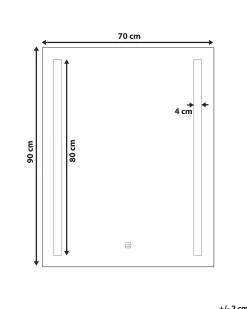 Lustro łazienkowe LED MARTINET 70 cm 90 cm Srebrny