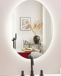 Lustro łazienkowe LED MAZILLE 60 cm 80 cm Srebrny