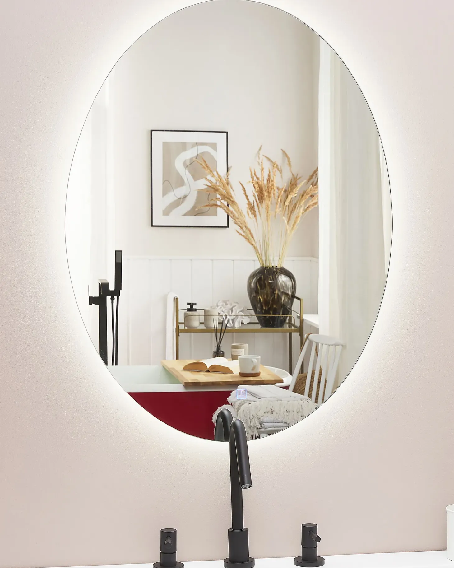 Lustro łazienkowe LED MAZILLE 60 cm 80 cm Srebrny