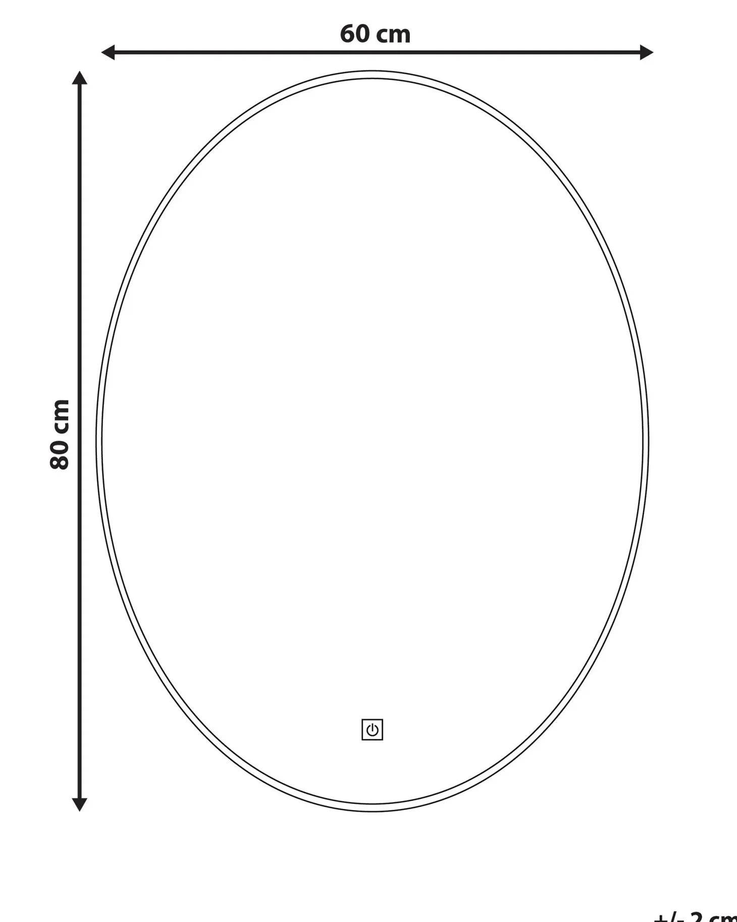 Lustro łazienkowe LED MAZILLE 60 cm 80 cm Srebrny