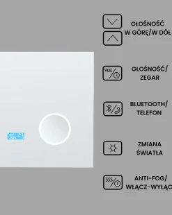 Lustro łazienkowe LED MONTARON 80 cm 60 cm Srebrny