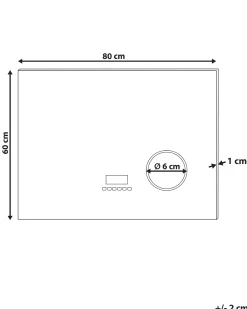 Lustro łazienkowe LED MONTARON 80 cm 60 cm Srebrny