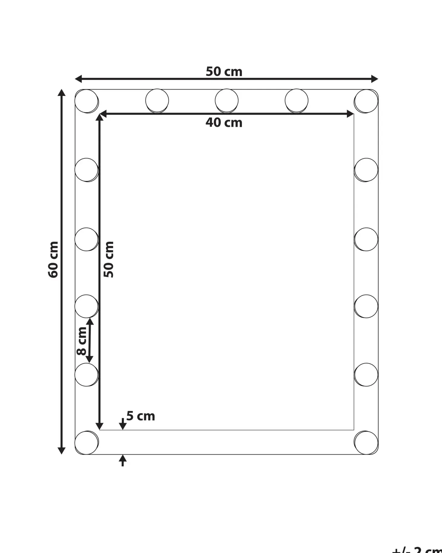 Lustro łazienkowe LED ODENAS 50 cm 60 cm Biały