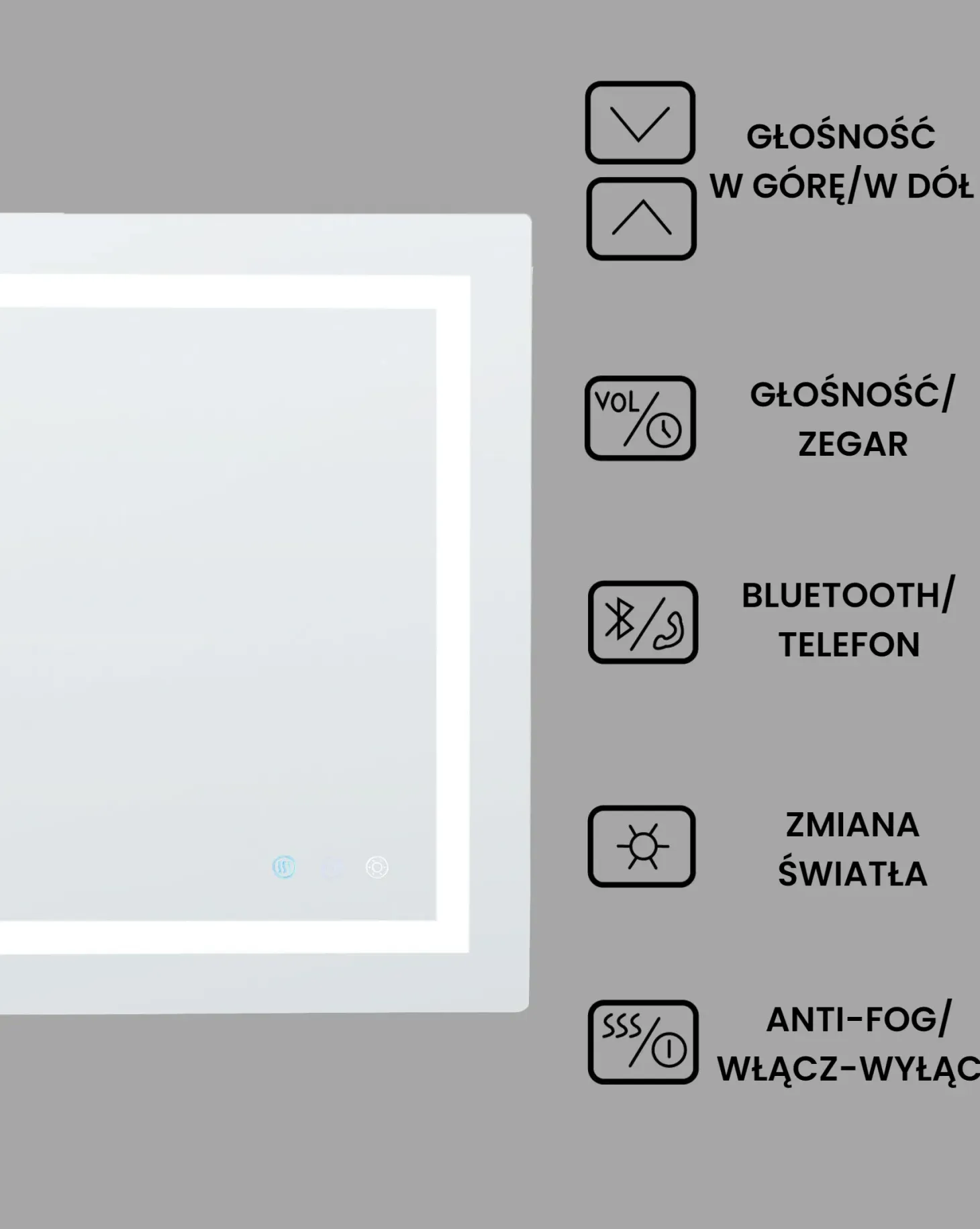 Lustro łazienkowe LED PRENOIS 80 cm 60 cm Srebrny