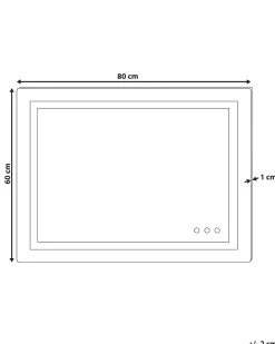 Lustro łazienkowe LED PRENOIS 80 cm 60 cm Srebrny