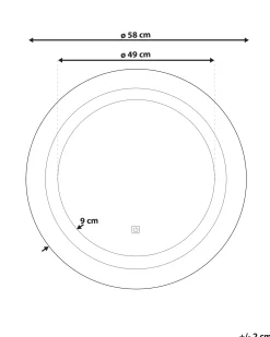 Lustro łazienkowe LED SELUNE 58 cm 58 cm Srebrny