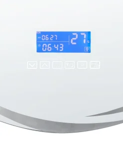 Lustro łazienkowe LED TANAY 60 cm 60 cm Wbudowany głośnik Bluetooth Srebrny