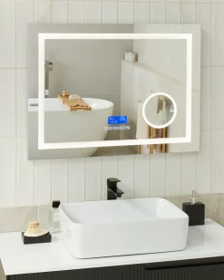 Lustro łazienkowe LED THAIX 80 cm 60 cm Srebrny