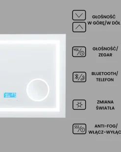 Lustro łazienkowe LED THAIX 80 cm 60 cm Srebrny