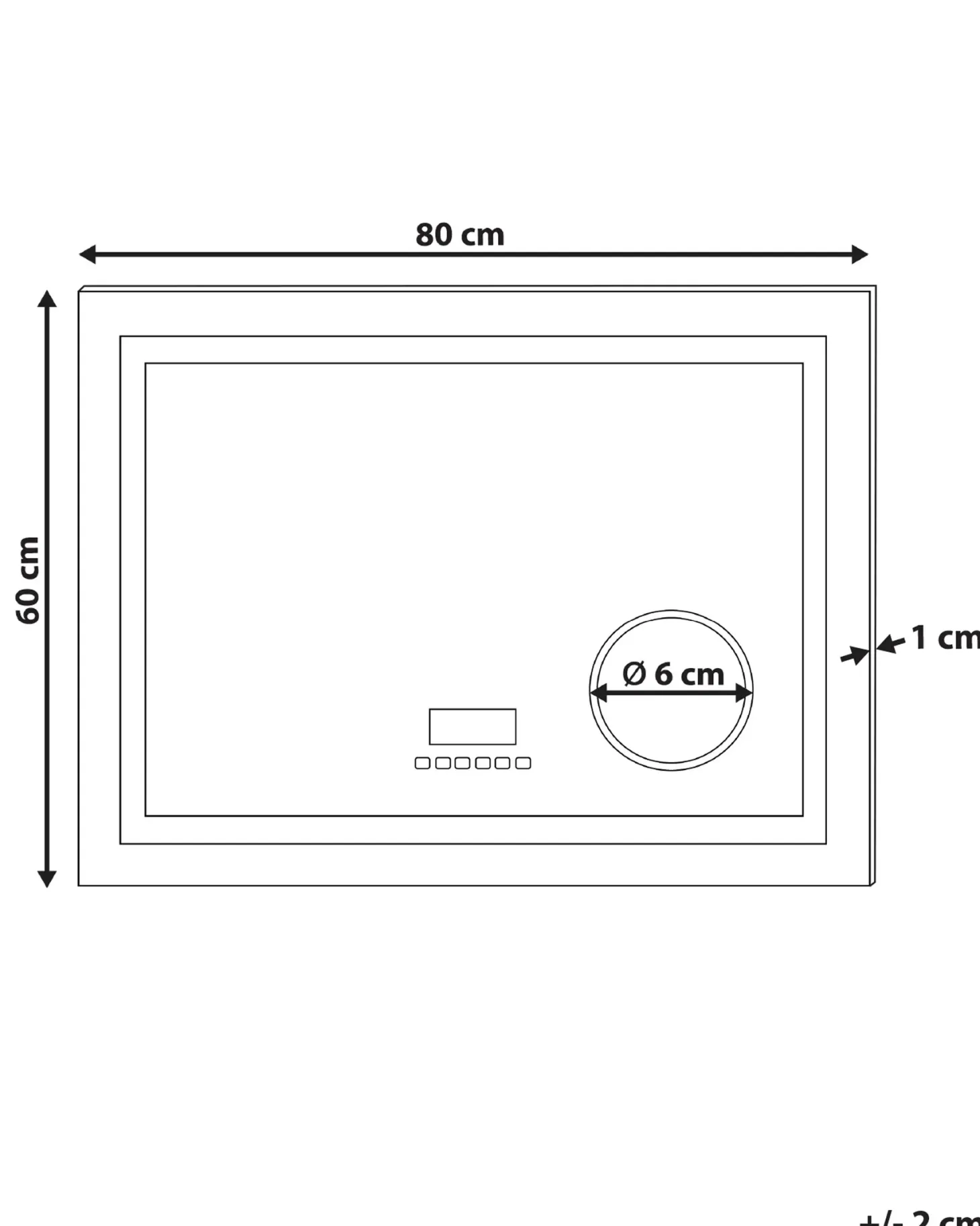 Lustro łazienkowe LED THAIX 80 cm 60 cm Srebrny