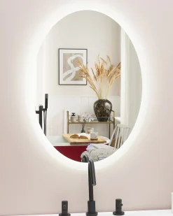 Lustro łazienkowe LED VIRIAT 60 cm 80 cm Srebrny